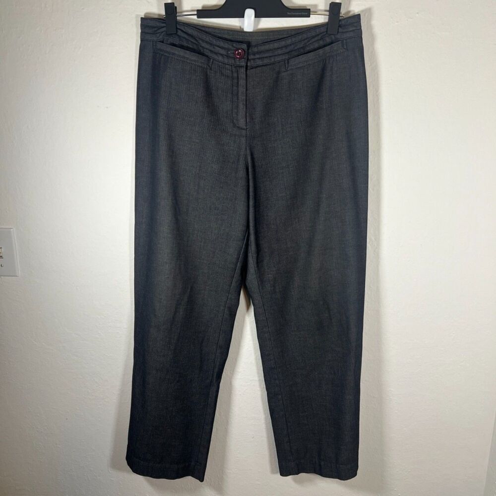 J. Jill wide leg pants 14P black grey houndstooth‎
